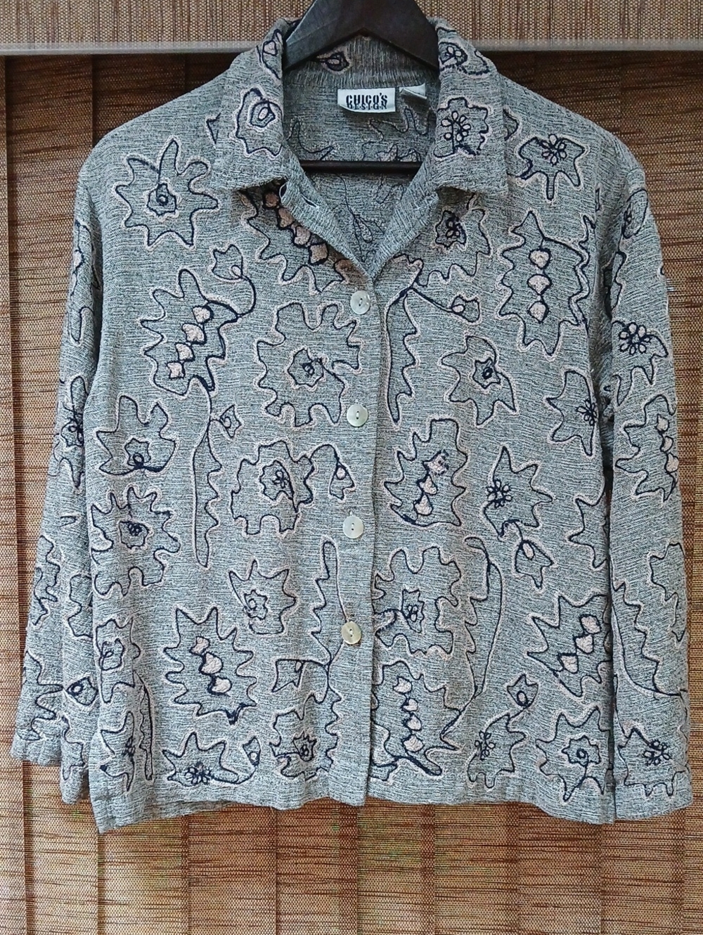 Vintage Chico’s Design Silk Embroidered Blouse